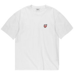 T-shirt sportowy z krótkim rękawem męski Small Shield T-shirt. Białe koszulki sportowe męskie Prosto., m, bez wzorów, z bawełny, bez ramiączek. Za 114.99 zł.