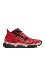 Rieker Botki CEO-45983-33 Czerwony. Czerwone botki damskie Rieker, bez wzorów, ze skóry, bez obcasa, na płaskiej podeszwie, bez zapięcia. Za 349.99 zł.