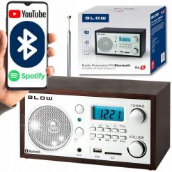 Radio budowlane Blow RADIO BUDOWLANE BLUETOOTH PRZENOŚNE RETRO LCD ZEGAR BUDZIK ANTENA FM USB SD. Radia Blow. Za 263.96 zł.