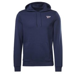 Bluza dresowa męska REEBOK z kapturem bawełna. Niebieskie bluzy męskie Reebok, l, bez wzorów, z bawełny, z kapturem, na fitness i siłownię. Za 209.00 zł.