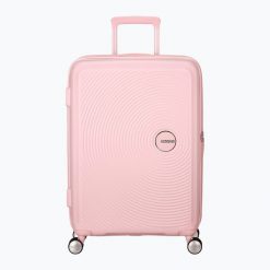 Walizka podróżna American Tourister Soundbox 8. Czerwone walizki damskie American Tourister, bez wzorów. Za 649.99 zł.