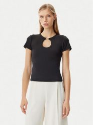 Rinascimento Bluzka CFC0122547003 Czarny Regular Fit. Czarne bluzki damskie Rinascimento, l, bez wzorów, z syntetyku, bez kołnierzyka, bez ramiączek. Za 149.99 zł.