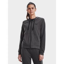 Bluza sportowa damska Under Armour Rival Terry Full Zip Hoodie. Szare bluzy damskie Under Armour, s, bez wzorów, sportowe, bez ramiączek, z kapturem. Za 119.99 zł.