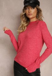 Różowy Klasyczny Sweter Porttina. Czerwone swetry nierozpinane damskie Renee, m, bez wzorów, z jeansu, casualowe, bez kołnierzyka, bez ramiączek. Za 84.99 zł.