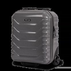 Walizka kabinowa mini Wings CRAKE 16" DARK GREY. Szare walizki damskie Wings, bez wzorów, z materiału, duże. Za 169.90 zł.