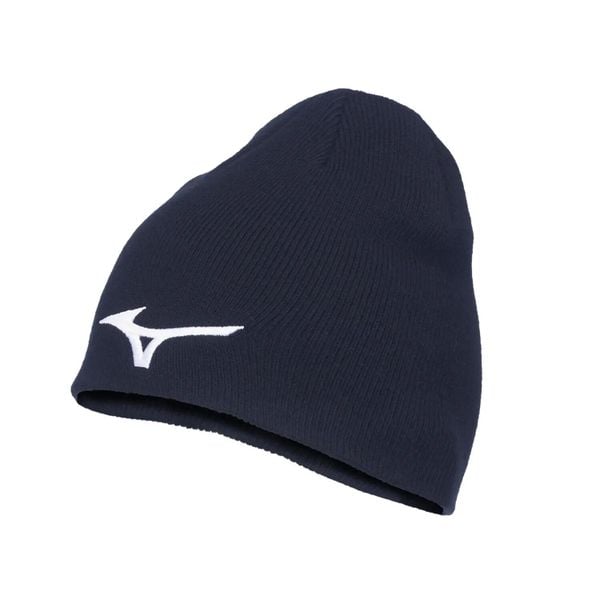 Czapka Mizuno Promo Beanie. Niebieskie czapki damskie Mizuno, bez wzorów, z materiału. Za 96.50 zł.