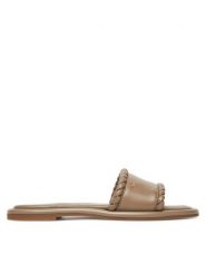 MICHAEL Michael Kors Klapki Dana 40T5DNFS1L Beżowy. Brązowe klapki damskie MICHAEL Michael Kors, bez wzorów, ze skóry, bez obcasa, bez zapięcia. Za 469.99 zł.