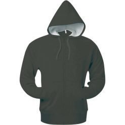 Bluza z kapturem z kieszeniami kangurkami Kariban. Zielone bluzy damskie KARIBAN, xl, bez wzorów, z bawełny, bez ramiączek, z kapturem. Za 267.00 zł.