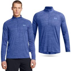 Koszulka męska treningowa Under Armour Tech z długim rękawem. Niebieskie bluzy męskie Under Armour, m, bez wzorów, sportowe, bez ramiączek, bez kaptura. W wyprzedaży za 158.20 zł.