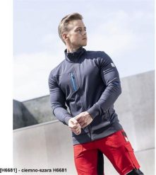 Ardon Stretchowa męska bluza ze stójką z technicznego materiału ARDONTOPLYRON nie elektryzuje się elementy odblaskowe ciemno-szara H6681 2XL. Szare bluzy męskie Ardon, m, bez wzorów, bez ramiączek, bez kaptura. Za 178.85 zł.