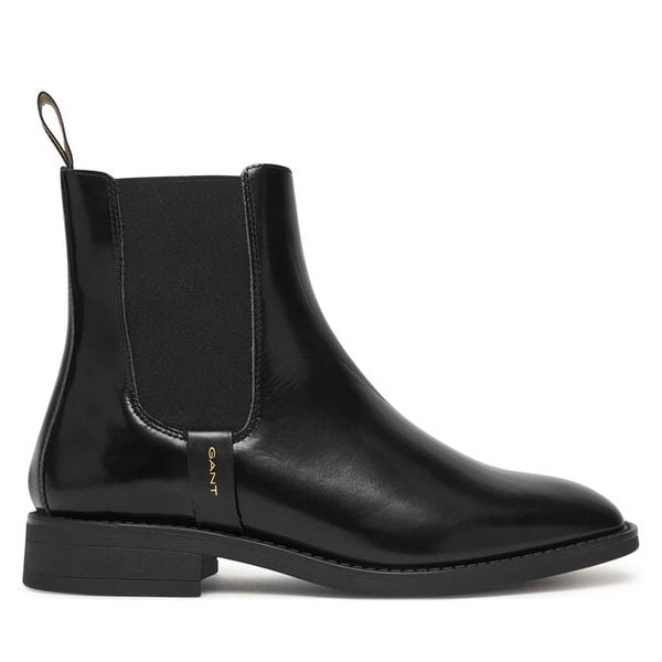 Sztyblety Gant. Czarne botki damskie GANT, bez wzorów, bez obcasa, na płaskiej podeszwie, bez zapięcia. Za 469.99 zł.