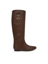 Guess Kozaki FLFANA ELE11 Brązowy. Brązowe kozaki damskie Guess, z aplikacjami, ze skóry, bez obcasa, na płaskiej podeszwie, bez zapięcia. Za 764.99 zł.