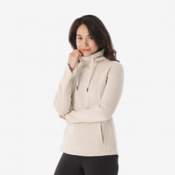 Bluza turystyczna damska Quechua NH100. Brązowe bluzy damskie QUECHUA, xl, bez wzorów, z bawełny, sportowe, bez ramiączek, bez kaptura. Za 109.99 zł.