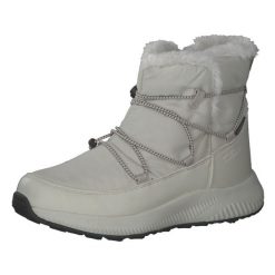 Damskie buty zimowe CMP Sheratan. Białe obuwie trekkingowe damskie CMP, z materiału, bez zapięcia. Za 329.99 zł.