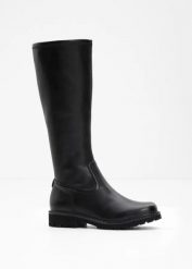 Botki marki Tamaris. Czarne botki damskie bonprix, bez wzorów, bez obcasa, bez zapięcia. Za 409.99 zł.