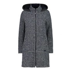 Płaszcz damski z kapturem CMP. Niebieskie płaszcze damskie CMP, na zimę, bez wzorów, z materiału, eleganckie, bez kołnierzyka, z kapturem. Za 651.75 zł.