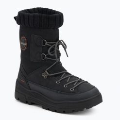 Śniegowce męskie Napapijri Herb. Czarne buty zimowe męskie Napapijri, na zimę, bez wzorów, bez obcasa, bez zapięcia. Za 459.99 zł.