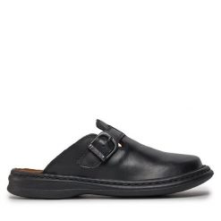 Klapki Josef Seibel. Czarne klapki męskie Josef Seibel, bez wzorów, bez zapięcia. Za 219.99 zł.