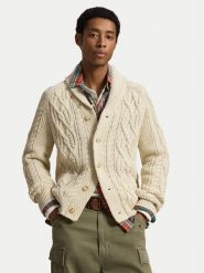 Polo Ralph Lauren Kardigan 710B26779001 Beżowy jasny Regular Fit. Brązowe swetry męskie Polo Ralph Lauren, m, bez wzorów, z bawełny, bez kołnierzyka, bez ramiączek. Za 1,599.00 zł.