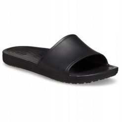 Klapki Dla Dorosłych Crocs Kadee Slide. Czarne klapki męskie Crocs, bez wzorów, z materiału, bez zapięcia. Za 89.99 zł.