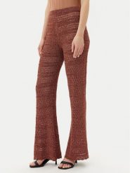 TWINSET Spodnie dzianinowe 251TT3196 Brązowy Wide Leg. Brązowe spodnie materiałowe damskie Twinset, bez wzorów, z dzianiny. Za 779.99 zł.