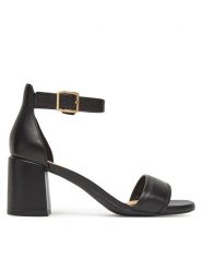 Clarks Sandały Ezoria Mae 26181295 Czarny. Czarne sandały damskie Clarks, bez wzorów, ze skóry, bez obcasa, na słupku, bez zapięcia. Za 339.99 zł.
