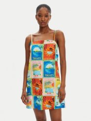 Roxy Sukienka letnia Atlas Playa Blanca ERJWD03860 Kolorowy Regular Fit. Sukienki damskie Roxy, na lato, xs, bez wzorów, z bawełny, bez kołnierzyka, bez ramiączek. Za 129.99 zł.