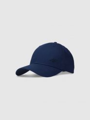 4F Czapka z daszkiem strapback uniseks - granatowa XS/S. Niebieskie czapki damskie 4F, na lato, bez wzorów, z bawełny, sportowe. W wyprzedaży za 39.99 zł.