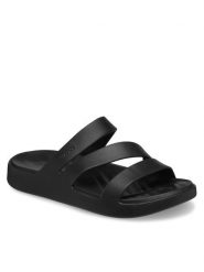 Crocs Klapki Getaway Strappy Sandal W 209587 Czarny. Czarne klapki damskie Crocs, bez wzorów, z tworzywa sztucznego, bez obcasa, bez zapięcia. Za 129.99 zł.