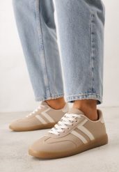 Beżowe Sneakersy Typu Klasyczne Tenisówki Kilice. Brązowe trampki i tenisówki damskie Renee, bez wzorów, z koronki, bez zapięcia. Za 89.99 zł.