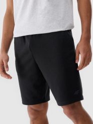 4F Spodenki dresowe regular męskie - czarne XXL. Czarne szorty męskie 4F, bez wzorów, z bawełny, sportowe. Za 79.99 zł.