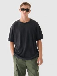 4F T-shirt z efektem acid wash męski - czarny XL. Czarne t-shirty męskie 4F, m, bez wzorów, z bawełny, bez kołnierzyka, bez ramiączek. W wyprzedaży za 39.99 zł.