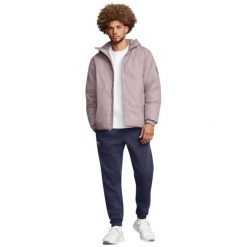 Męska lekka kurtka puchowa (Szara). Szare kurtki męskie Under Armour, m, bez wzorów, z materiału, z kapturem. Za 563.45 zł.