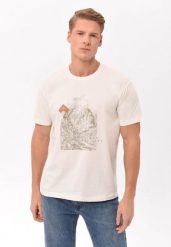 Bawełniany t-shirt, Comfort Fit, T-LITT. Brązowe t-shirty męskie Volcano, l, bez wzorów, z bawełny, bez kołnierzyka, bez ramiączek. Za 69.99 zł.
