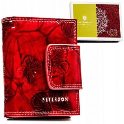 Portfel skórzany Peterson PTN 42329-BF czerwony. Czerwone portfele damskie Peterson, ze skóry. Za 69.99 zł.