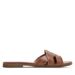 Klapki Lasocki. Brązowe klapki damskie Lasocki, bez wzorów, bez obcasa, bez zapięcia. Za 139.99 zł.