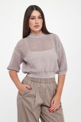 Sweter damski pleciony z cekinami PESERICO. Swetry nierozpinane damskie Peserico, bez wzorów, bez kołnierzyka, bez ramiączek. Za 1,629.00 zł.