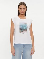 Liu Jo T-Shirt MA4332 J5003 Biały Regular Fit. Białe t-shirty damskie Liu Jo, m, bez wzorów, z bawełny, bez kołnierzyka, bez ramiączek. Za 219.99 zł.