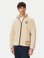 Napapijri Polar T-Archive NP0A8APE Kremowy Relaxed Fit. Białe bluzy sportowe męskie Napapijri, m, bez wzorów, z polaru, bez kaptura. Za 879.99 zł.