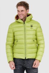 BLAUER Jasnozielona puchowa kurtka męska Virgil z kapturem. Zielone kurtki męskie Blauer USA, l, bez wzorów, z nylonu, z kapturem. W wyprzedaży za 699.99 zł.
