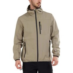 Kurtka softshellowa męska Fundango Alloy Hooded Softshell. Brązowe kurtki męskie FUNDANGO, m, bez wzorów, z poliamidu, bez kaptura, trekkingowe. Za 459.90 zł.