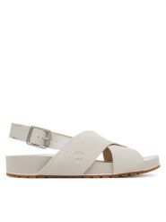 Timberland Sandały TB0A41PQF481 Écru. Sandały damskie Timberland, bez wzorów, ze skóry, bez obcasa, na płaskiej podeszwie, bez zapięcia. Za 309.99 zł.