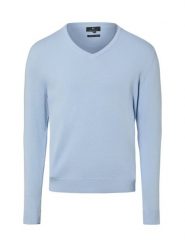Nils Sundström Męski sweter z dzianiny Mężczyźni Bawełna niebieski jednolity, XL. Niebieskie swetry męskie Nils Sundström, m, bez wzorów, z bawełny, bez kołnierzyka, bez ramiączek. Za 199.95 zł.