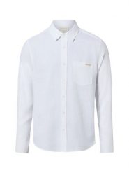 Calvin Klein Jeans koszula lniana Mężczyźni Regular Fit len biały, XL. Białe koszule męskie Calvin Klein Jeans, m, bez wzorów, z jeansu, klasyczne, bez kołnierzyka, bez ramiączek. Za 229.95 zł.