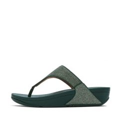 Klapki między palcami damskie FitFlop Lulu Shimmerglitz. Niebieskie klapki damskie FIT FLOP, na lato, bez wzorów, sportowe, bez obcasa, bez zapięcia. Za 450.50 zł.