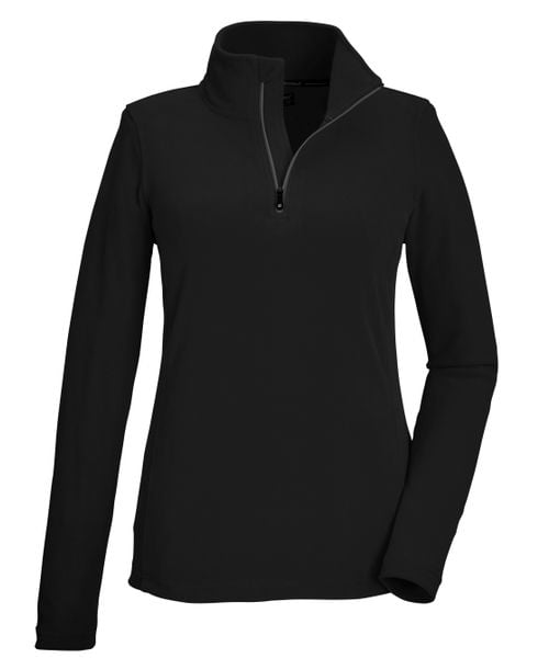 Bluza damska Killtec KSW 101 WMN FLC SHRT. Czarne bluzy damskie KILLTEC, bez wzorów, z materiału, sportowe, bez ramiączek, bez kaptura. Za 149.99 zł.