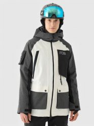 4F Kurtka snowboardowa membrana 10000 męska - biała L. Białe kurtki sportowe męskie 4F, na zimę, l, bez wzorów, z dzianiny, z kapturem, narciarskie. W wyprzedaży za 399.99 zł.