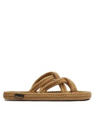Bohonomad Klapki Bodrum BOD.0012.WSL Beżowy. Brązowe klapki damskie Bohonomad, bez wzorów, z materiału, bez obcasa, bez zapięcia. Za 269.99 zł.
