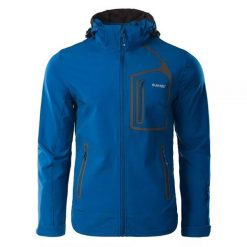 Kurtka męska Softshell Hi-Tec Nils - niebieska, Rozmiar XXL. Niebieskie kurtki męskie Hi-tec, m, bez wzorów, z materiału, bez kaptura. Za 199.99 zł.