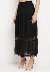 Czarna Spódnica Maxi o Rozkloszowanym Fasonie z Ozdobną Koronką Giadara. Czarne spódnice damskie Born2be, na co dzień, l, z aplikacjami, z koronki, maxi, rozkloszowane. Za 64.99 zł.